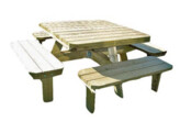 Picknick tafel Deluxe vierkant 140 x 140 cm