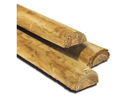 Houten paal gefreesd halfrond geimpregneerd
